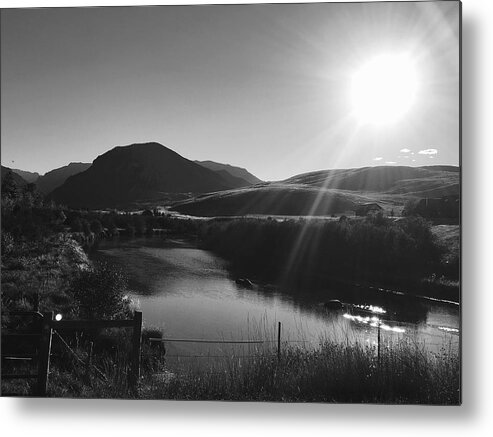 Non-urban Scene Metal Print featuring the photograph Raising sun over the mountain by M B / Foap