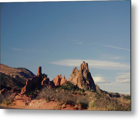 Rock Formations Metal Print featuring the photograph Rising Rocks Garden of the Gods by Toni Hopper