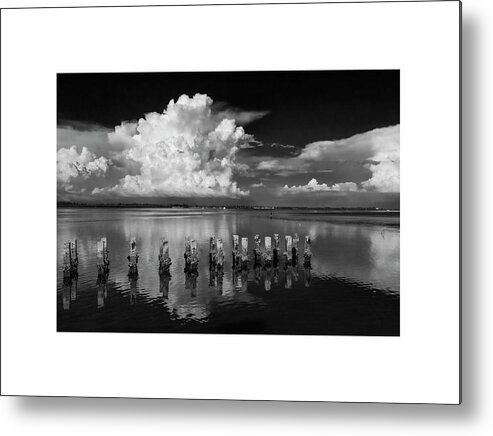 Black&white Metal Print featuring the photograph Sarasota Bay by ARTtography by David Bruce Kawchak