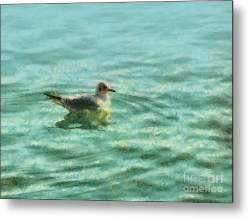 Seagull Metal Print featuring the painting Seagull by Alexa Szlavics
