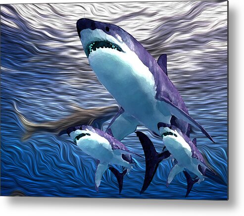 Shark Tank Metal Print featuring the digital art Shark Tank 5 by Aldane Wynter