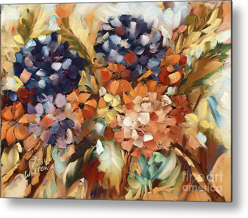 Hydrangeas Metal Print featuring the painting Show Offs 2 by Patsy Walton