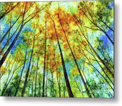 Tall Tree Metal Print featuring the painting Sky Waltz-pastel colors by Hailey E Herrera