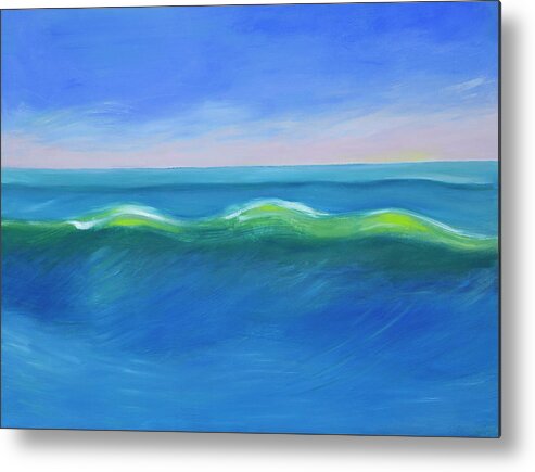 Wave Metal Print featuring the painting Slow Roll by Laura Lee Cundiff