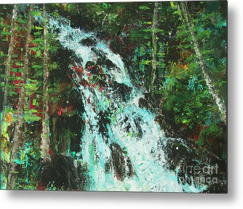 Landscape Metal Print featuring the painting Spring Runoff by Jeanette French