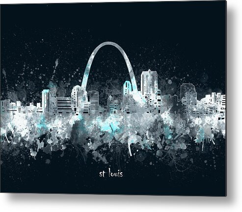 St Louis Metal Print featuring the digital art St Louis Skyline Artistic V4 by Bekim M