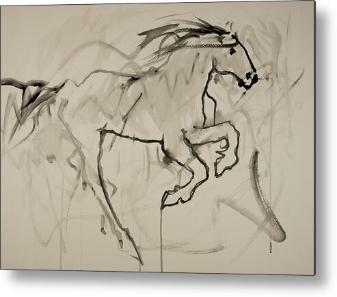 Wild Horses Metal Print featuring the painting Stamina by Elizabeth Parashis