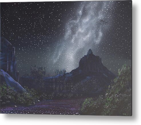Sedona Metal Print featuring the painting Starry Night Sky over Sedona, Arizona by Chance Kafka