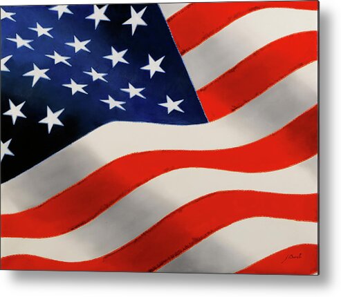Stars And Stripes Metal Print featuring the painting Stars And Stripes 2 by Guido Borelli