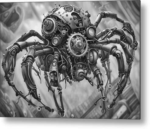Ai Metal Print featuring the photograph Steampunk Spider by Cate Franklyn