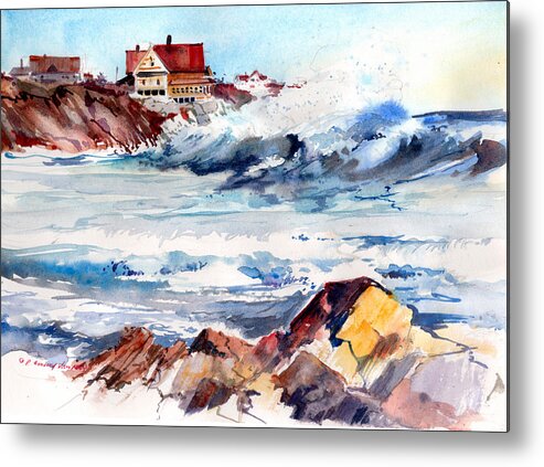 Visco Metal Print featuring the painting Storm Waves by P Anthony Visco