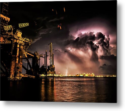 Storm Metal Print featuring the photograph Stormy Night by Jerry Connally