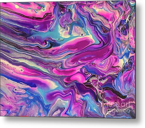 Purple Metal Print featuring the painting Stretch by Lisa Neuman