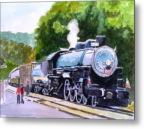 Steam Engine Metal Print featuring the painting Sunol Train by John West