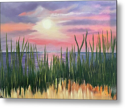 Sunset Metal Print featuring the painting Sunset At The Curve by Lisa White
