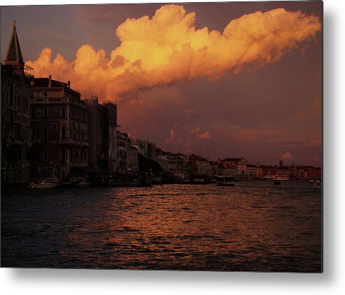 Venice Metal Print featuring the photograph Sunset On The Grand Canal by Walter Fahmy