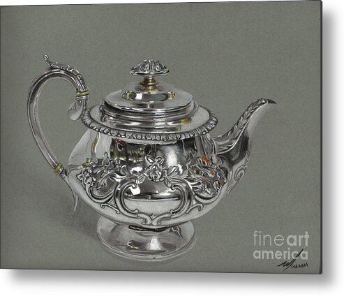 Realism Metal Print featuring the drawing Tea 1000 by Michael McKenzie
