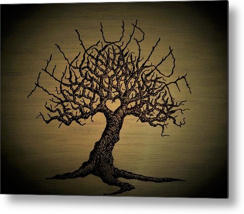 Colorado Metal Print featuring the drawing Telluride Love Tree by Aaron Bombalicki
