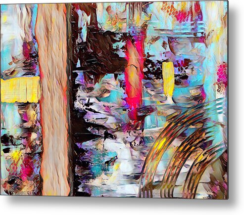 Abstract Metal Print featuring the painting The River - Abstract art by Patricia Piotrak