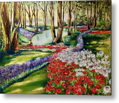 Flower Garden Metal Print featuring the painting Tranquility by Sunel De Lange