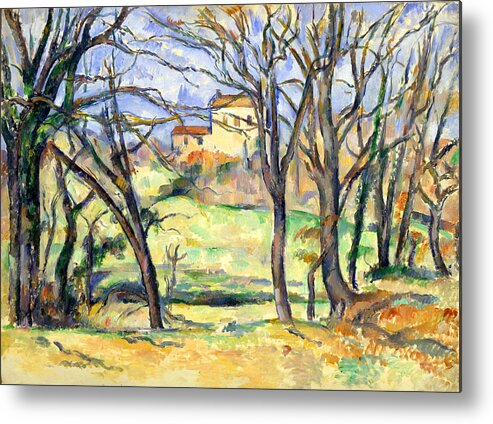Forest Metal Print featuring the painting Trees and Houses by Long Shot