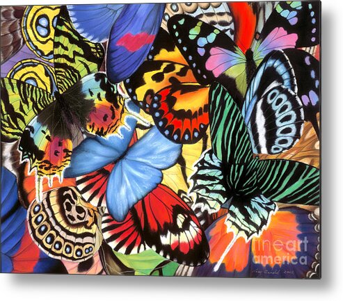 Butterflies Metal Print featuring the painting Tropical Wings by Lucy Arnold