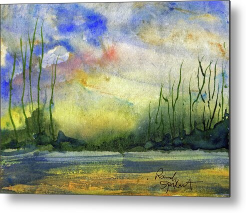 Sea Metal Print featuring the painting Twilight Long Island Bahamas by Randy Sprout