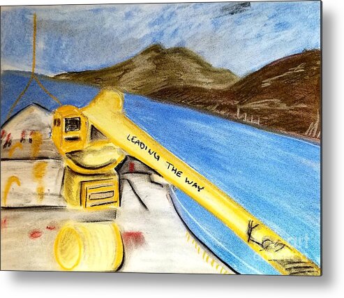 Uscg Black Hull Metal Print featuring the pastel USCGC Juniper Crane by Expressions By Stephanie