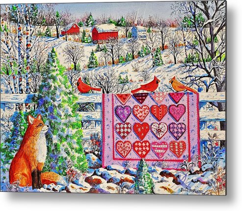Valentine Metal Print featuring the painting Valentine Quilt by Diane Phalen