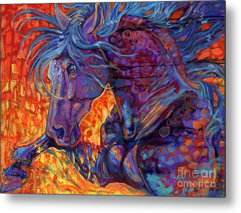 Horse Metal Print featuring the painting Walk like a Jag by Jenn Cunningham