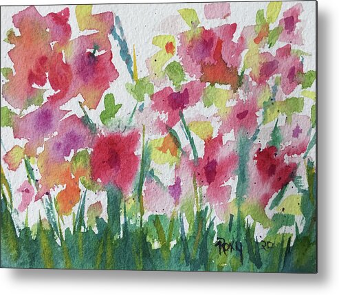 Flower Garden Metal Print featuring the painting Watercolor Wildflowers by Roxy Rich