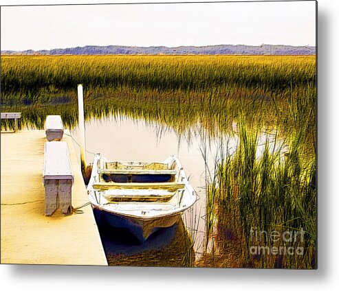 Pin Point Metal Print featuring the photograph Watercolorish Pin Point Museum and Boat by Sea Change Vibes
