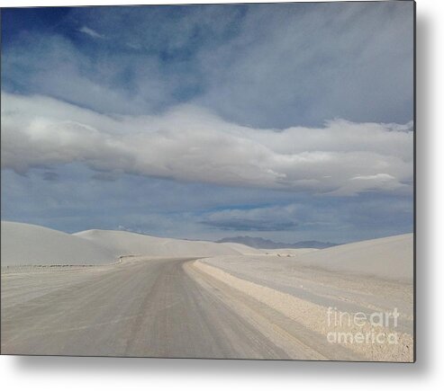 White Sands National Park Metal Print featuring the photograph White Sands Road by Jeff Hubbard