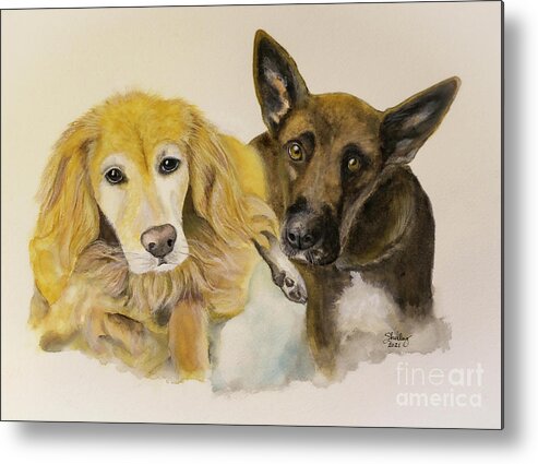 Dog Metal Print featuring the painting Who Rescued Who? by Shirley Dutchkowski