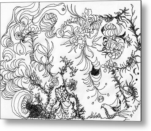 Abstract Metal Print featuring the drawing Whoop De Doodle by Denise F Fulmer
