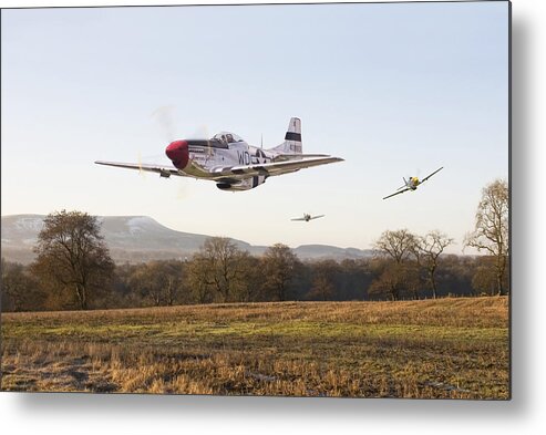 Aircraft Metal Print featuring the digital art Through the Gap by Pat Speirs