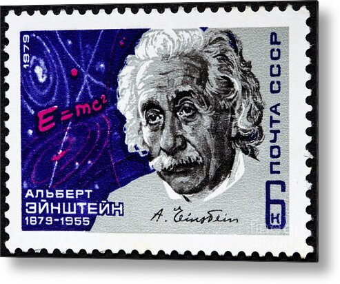 Albert Einstein Metal Print featuring the photograph Albert Einstein Stamp by GIPhotoStock