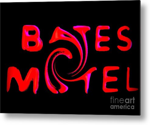  Metal Print featuring the digital art Bates Motel in Blood and Twisted by Kelly Awad