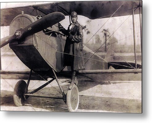 Aviation Metal Print featuring the photograph Bessie Coleman, American Aviator by Science Source