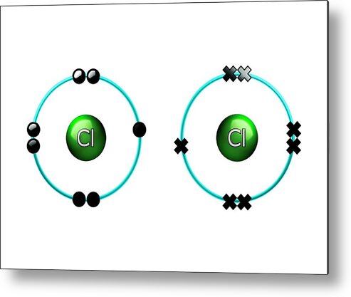 Artwork Metal Print featuring the photograph Bond Formation In Chlorine Molecule #1 by Animate4.com/science Photo Libary