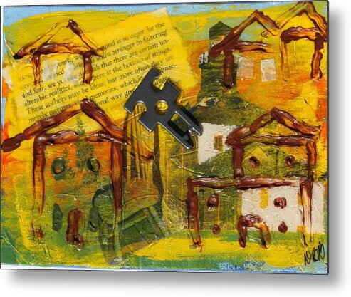 House Metal Print featuring the mixed media Brown House No. 2 #2 by Dawn Boswell Burke