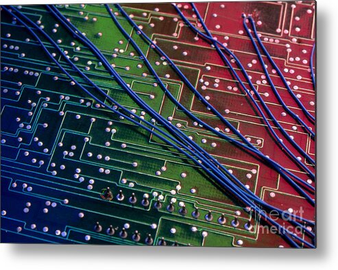 Circuit Board Metal Print featuring the photograph Circuit Board #1 by Charlotte Raymond