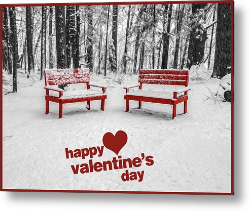 Greeting Card Metal Print featuring the photograph Happy Valentines Day by Cathy Kovarik