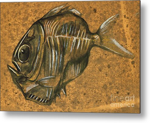 Fish. Hatchet Fish Metal Print featuring the mixed media Hatchet Fish by Art MacKay