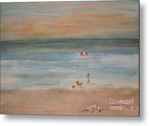 Sea Metal Print featuring the painting Lets Play #1 by Denise Tomasura