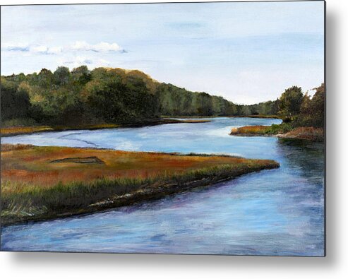 Cape Cod Metal Print featuring the pastel Marshside #1 by Cindy Plutnicki