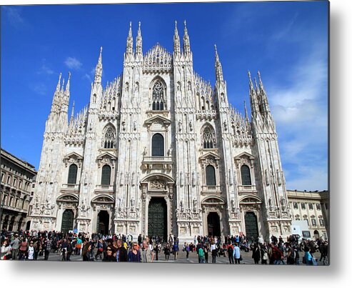 Architecture Metal Print featuring the photograph Milan Duomo Cathedral #1 by Valentino Visentini