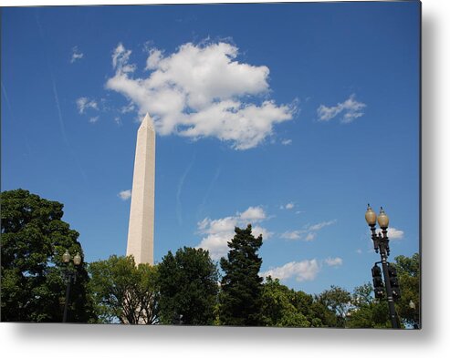 Washington Metal Print featuring the photograph Obelisk Rises Into the Clouds #3 by Kenny Glover