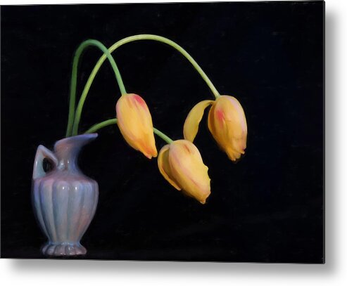 Flower Artwork Metal Print featuring the photograph Painted Tulips by Mary Buck