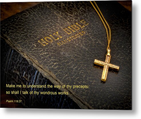 Bible Metal Print featuring the photograph The Holy Bible #1 by David and Carol Kelly
